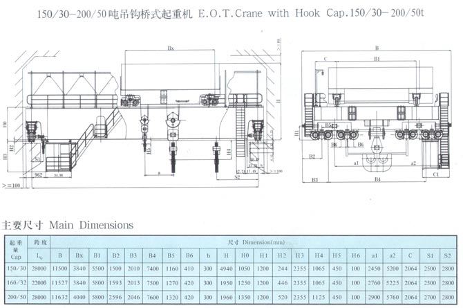 QD型5-350噸吊鉤橋式起重機 QD型5-350噸吊鉤橋式起重機